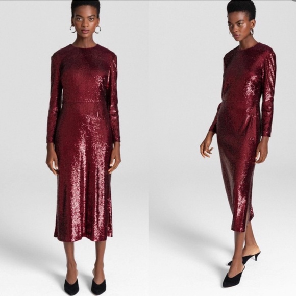 A.L.C. Jagger Sequin Midi Dress in Bordeaux - Picture 15 of 15
